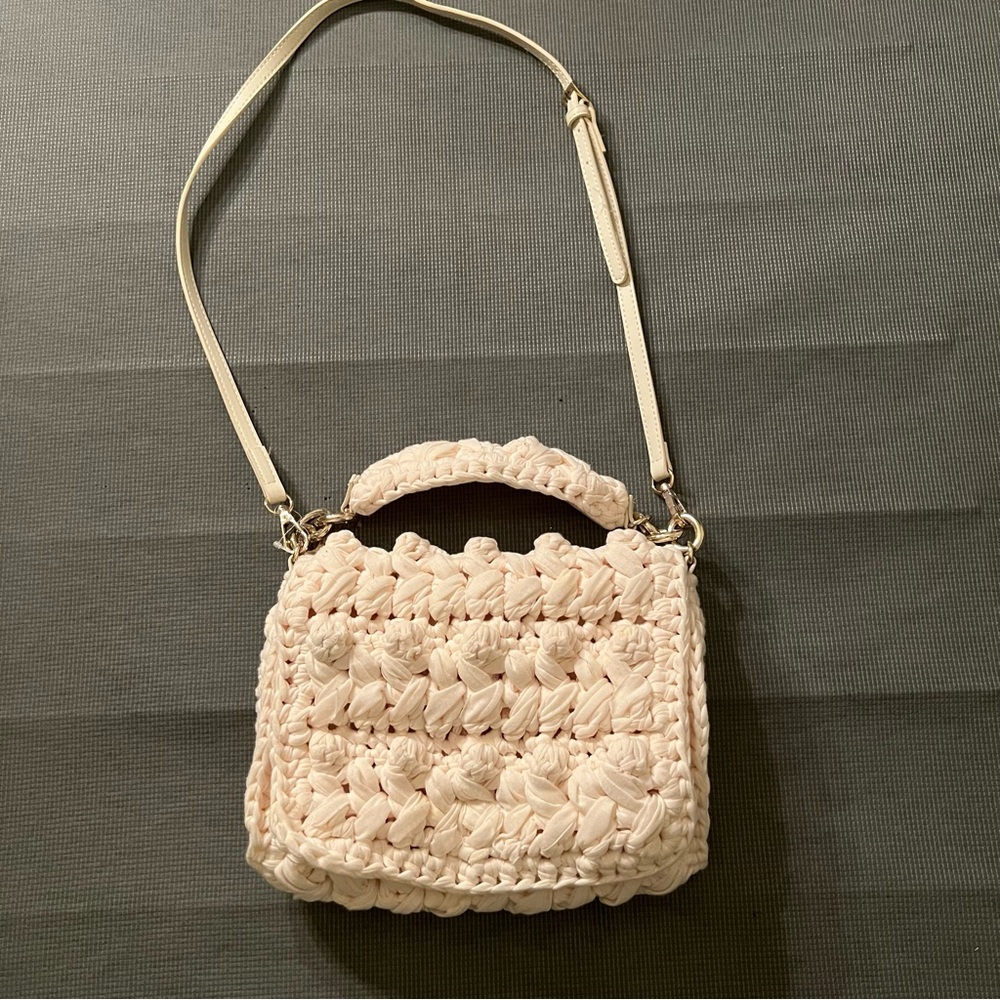 Zara cream sweater crossbody purse